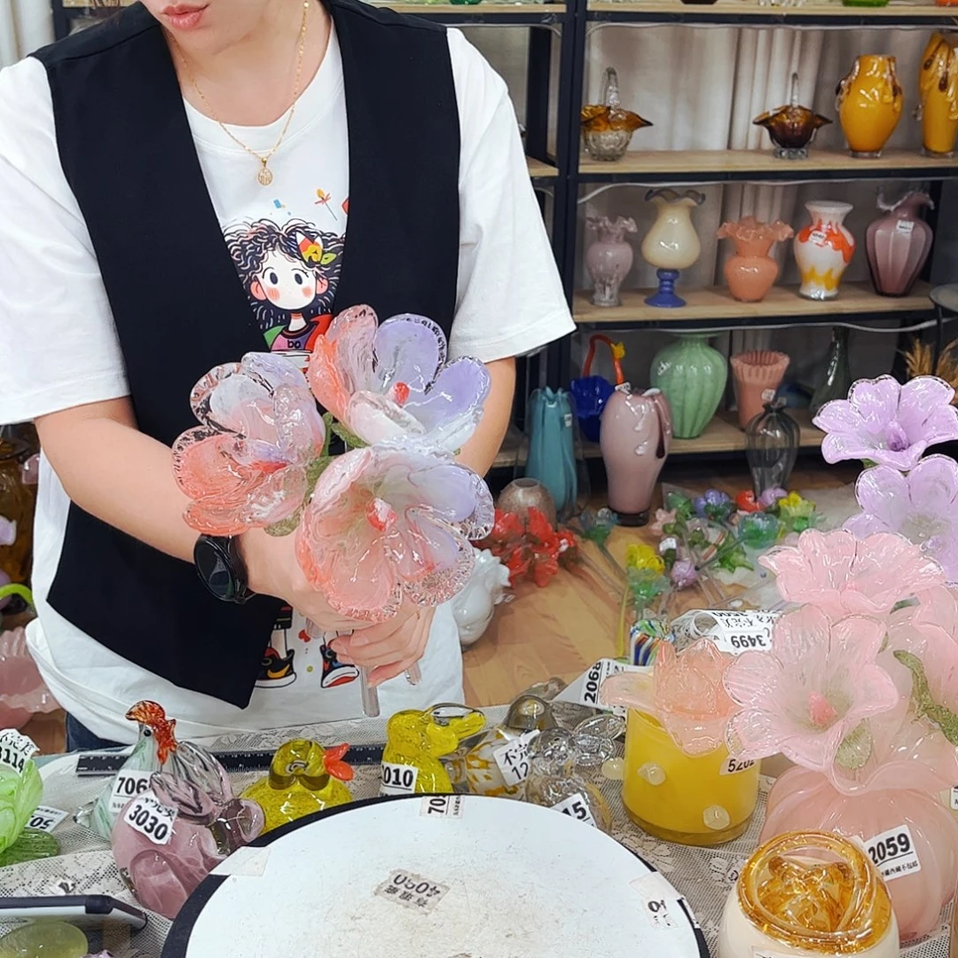 3朵樱花 家悦琉璃工艺品