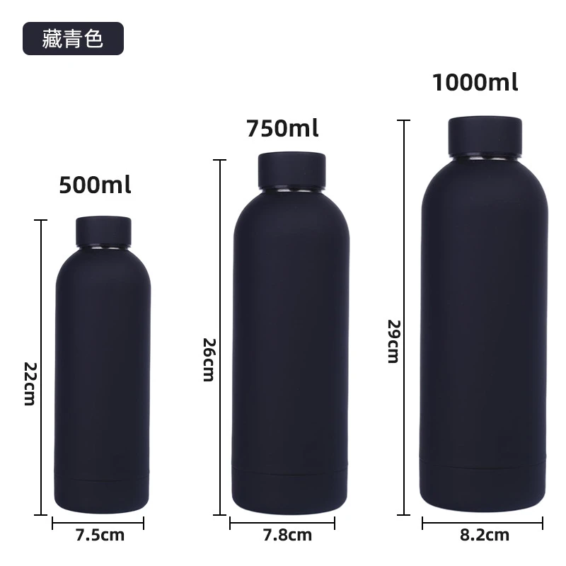 跨境500ml小口瓶防摔304不锈钢汽车杯橡胶漆保温便携