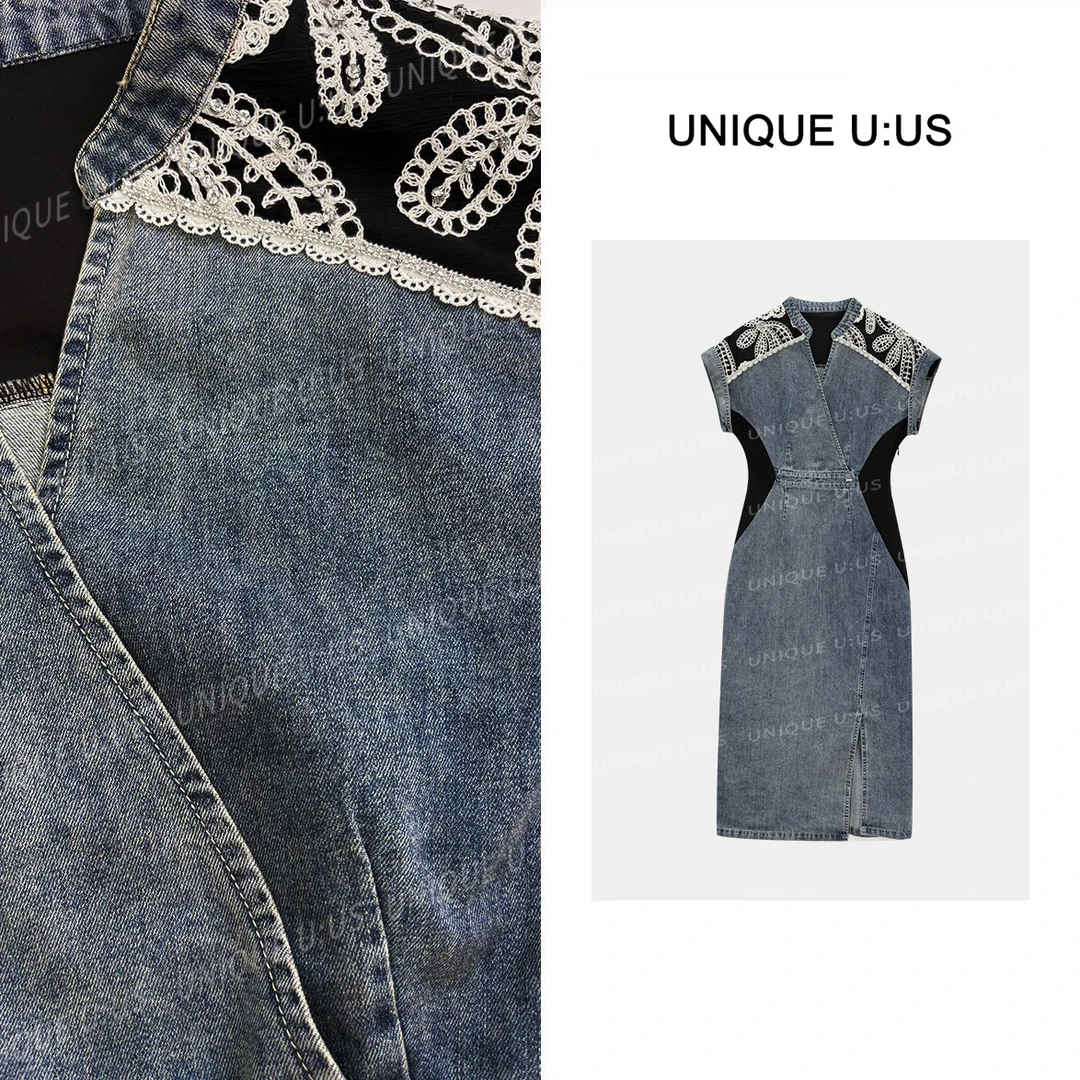 【LuLu·Studio】西部漫歌气质百搭设计风牛仔连衣裙-251562