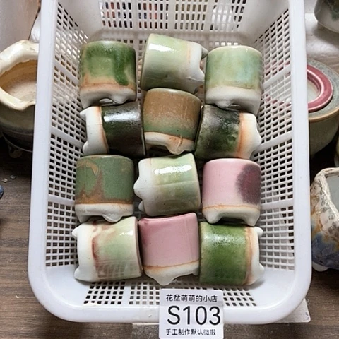 紫砂花盆103微瑕品口径3厘米左右