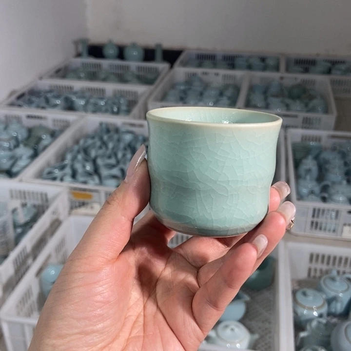 瓷片仿古釉竹节杯888