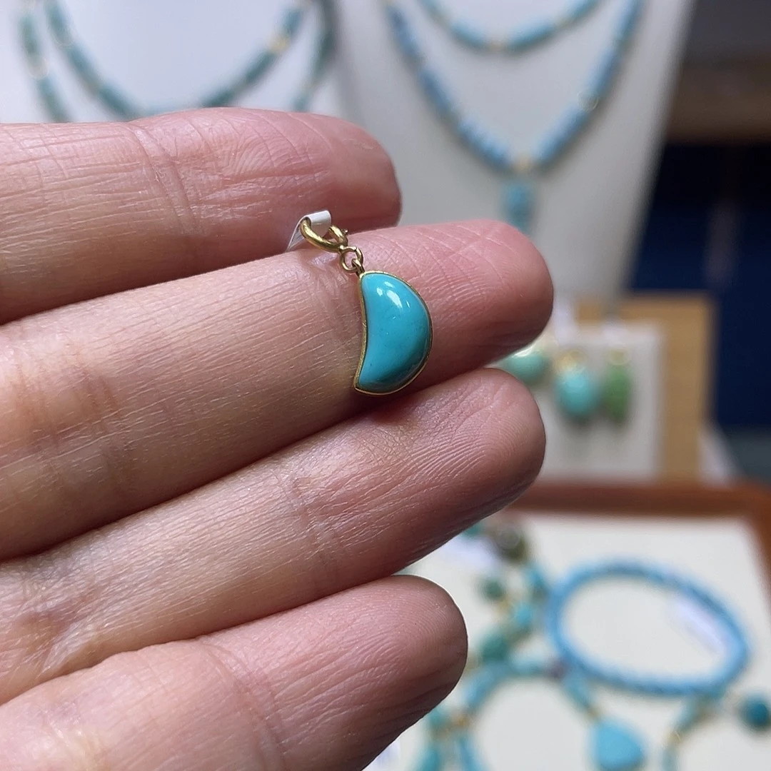 绿松石18K金镶嵌滴流