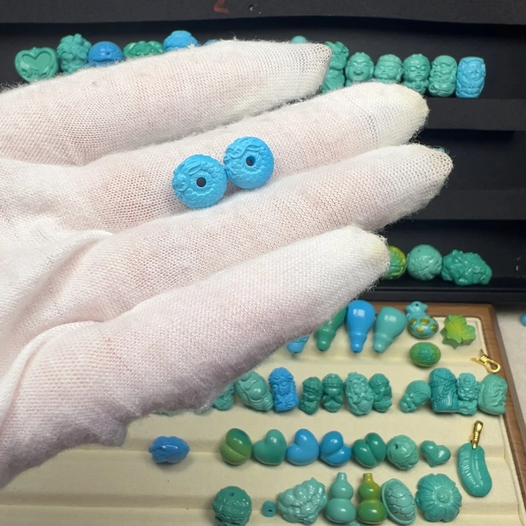 高瓷蓝龙扣卡十一对
