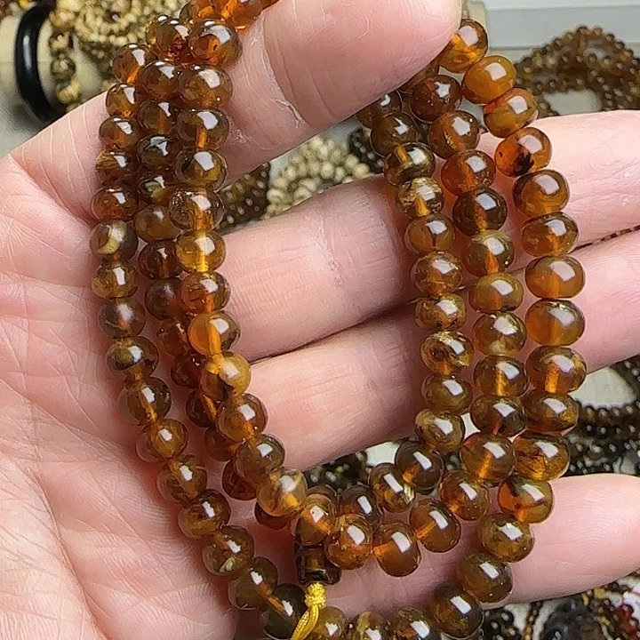 ****多琥珀未镶嵌颈饰抚顺蜜蜡7mm108