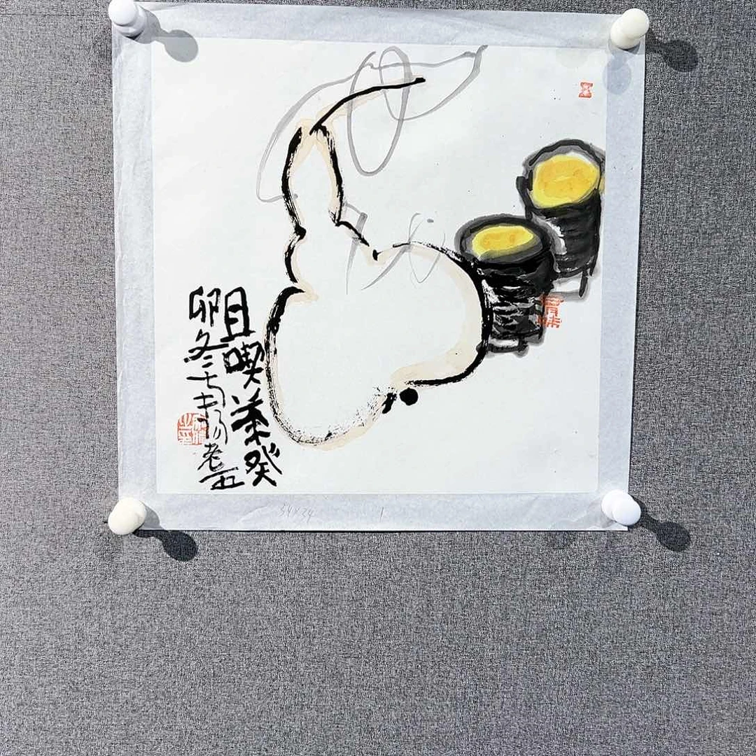 国画红袍画院手绘作品