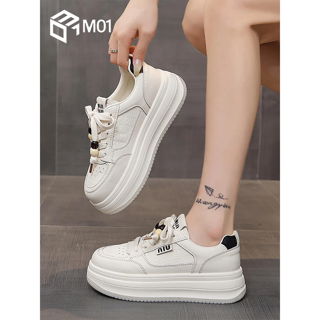 M01厚底增高小白鞋配裙子女小众板鞋新款爆款春秋百搭运动休闲鞋