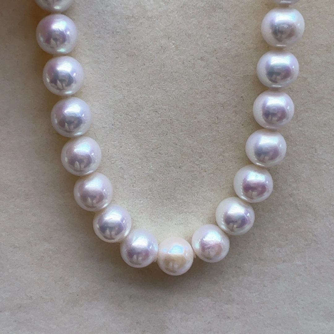 淡水珍珠颈饰银S925镶嵌甄选9-10mm