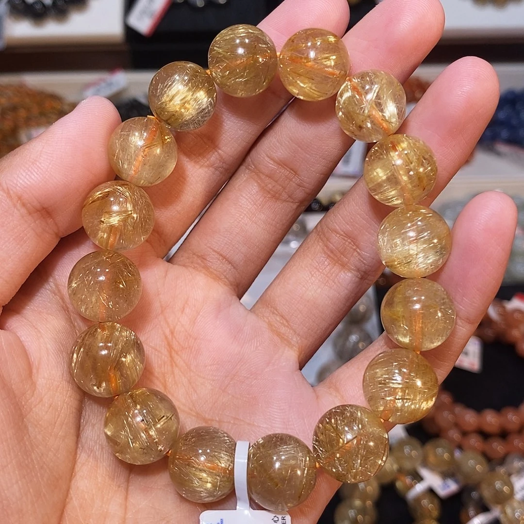 发晶手链未镶嵌发晶12.8mm