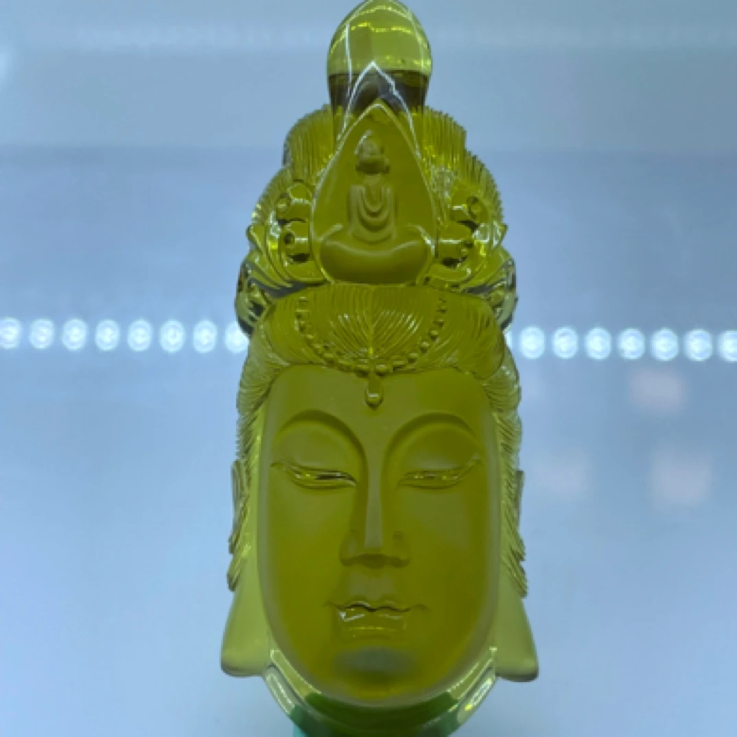 【李氏珠宝】馆藏级24克帝王绿茶观音菩萨坠规格74/31.8/21.6mm