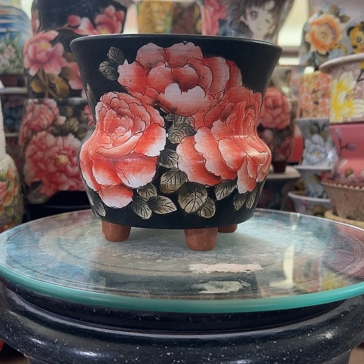 景德镇手绘花盆满38包邮偏远地区除外