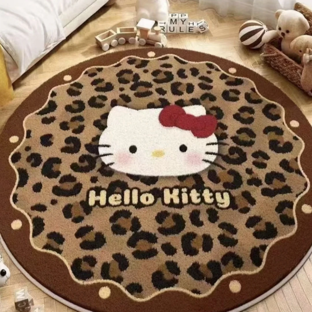 可爱卡通仿羊绒圆形客厅卧室耐磨防滑家用地毯脚垫