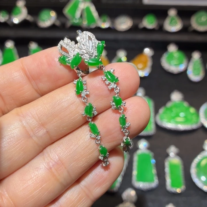 翡翠18K金镶嵌吊坠(不含链)翡翠