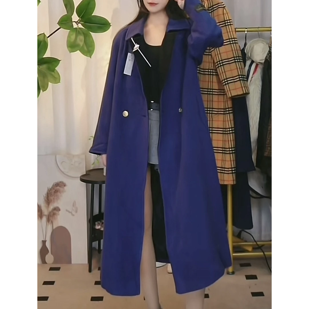 95新 BURBERRY/博柏利 巴宝莉长款金扣秋冬时尚大衣外套/fy1349