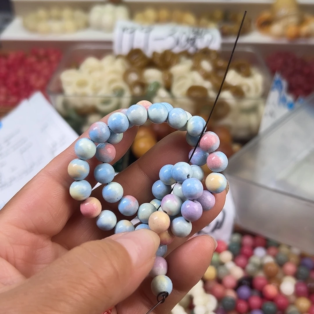 菩提根/象牙果手串卡8多彩圆60颗左右