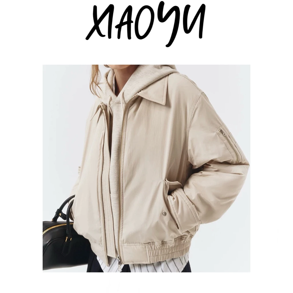 【季节反差】S韩单D**st小众设计师款翻领长袖夹克外套宽松棉服
