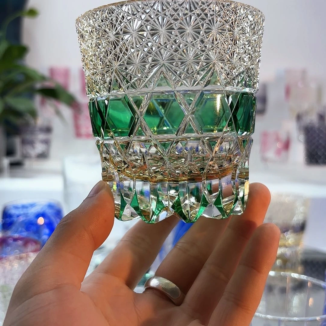 水晶玻璃手柄款24k萤石