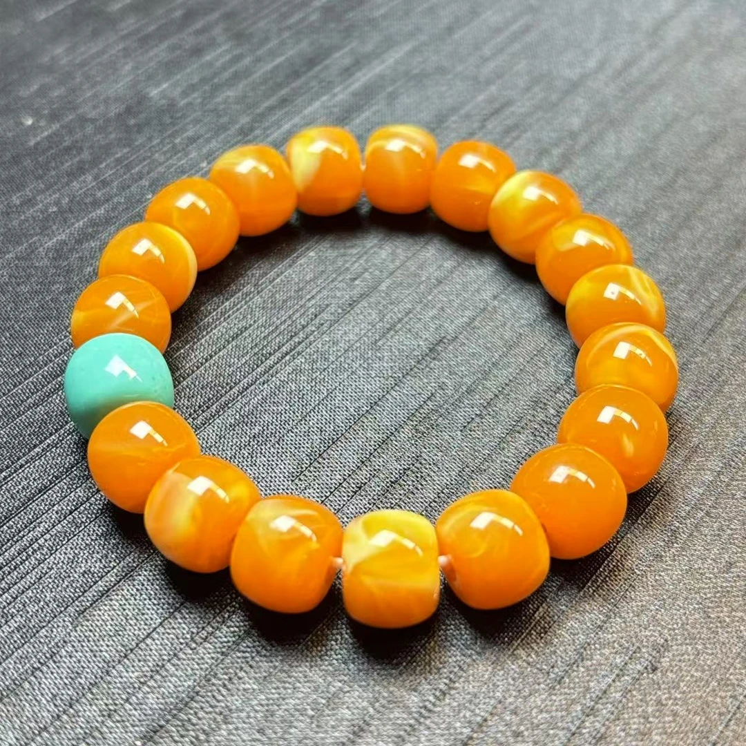 蜜蜡手串 11mm+ 虎皮老料单圈老型珠手串 ML002经典百搭气质