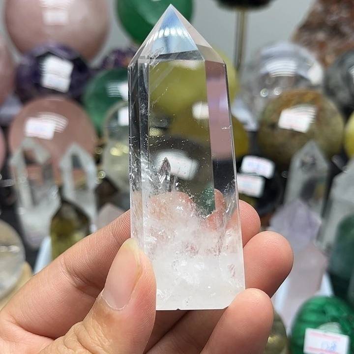 水晶未镶嵌珠宝半成品71克白水晶柱