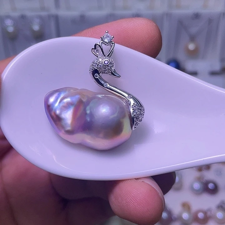 爱***美淡水珍珠颈饰合金37