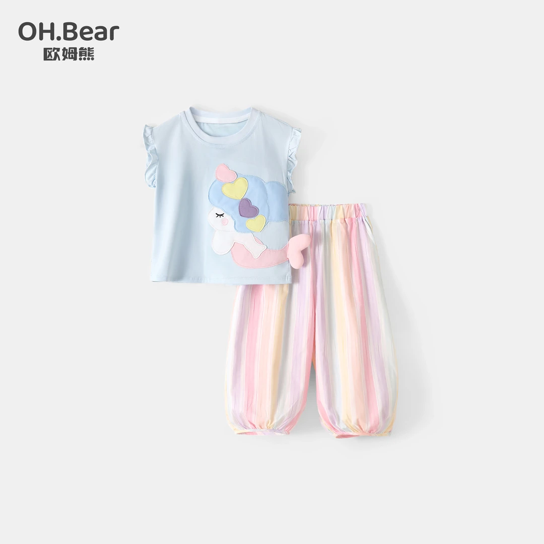 女童夏季套装2025新款洋气休闲女孩宝宝短袖童装服装儿童夏装衣服