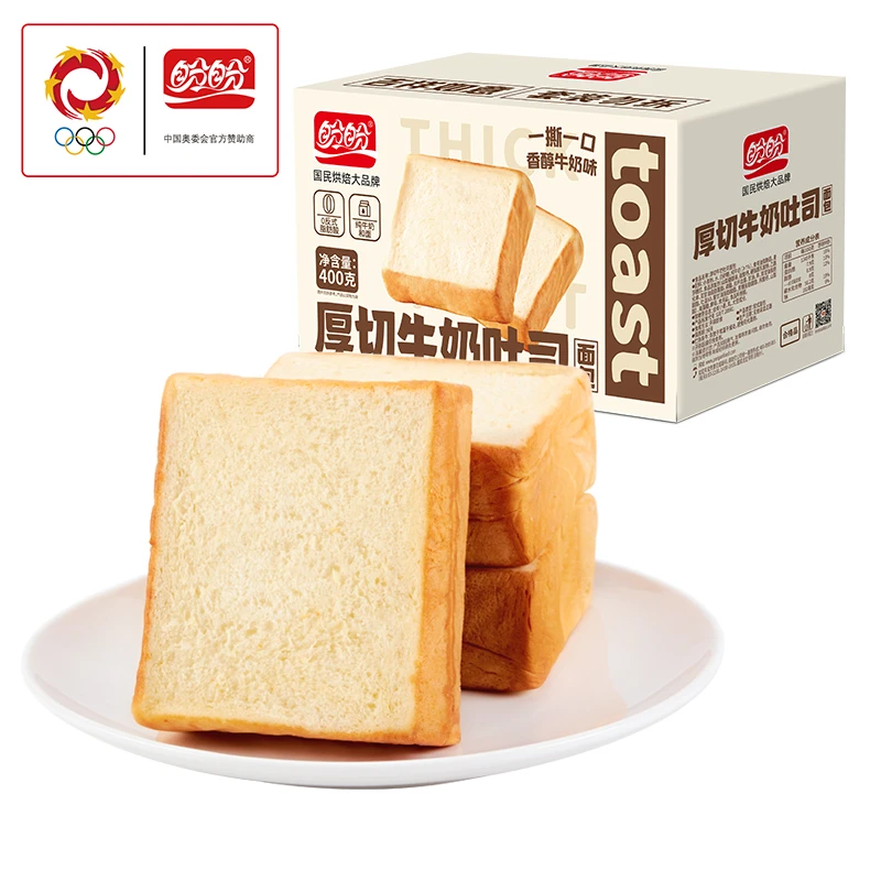 盼盼 牛奶厚切吐司400g糕点点心小零食茶点新鲜早餐手撕面包整箱