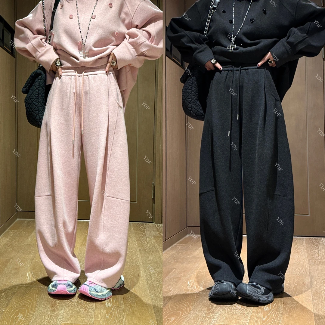 YDFSTUDIO小众【云霞少女】欧货高品重工显瘦弯刀设计时尚阔腿裤