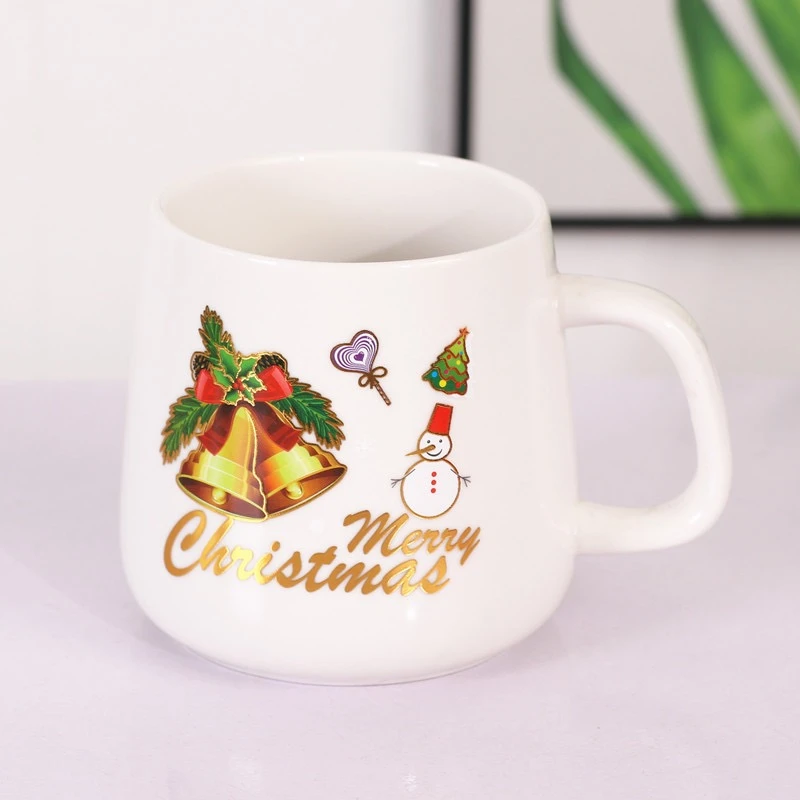 福福福圣诞节礼品杯带盖勺水杯咖啡杯生日礼物高颜值陶瓷杯马克杯