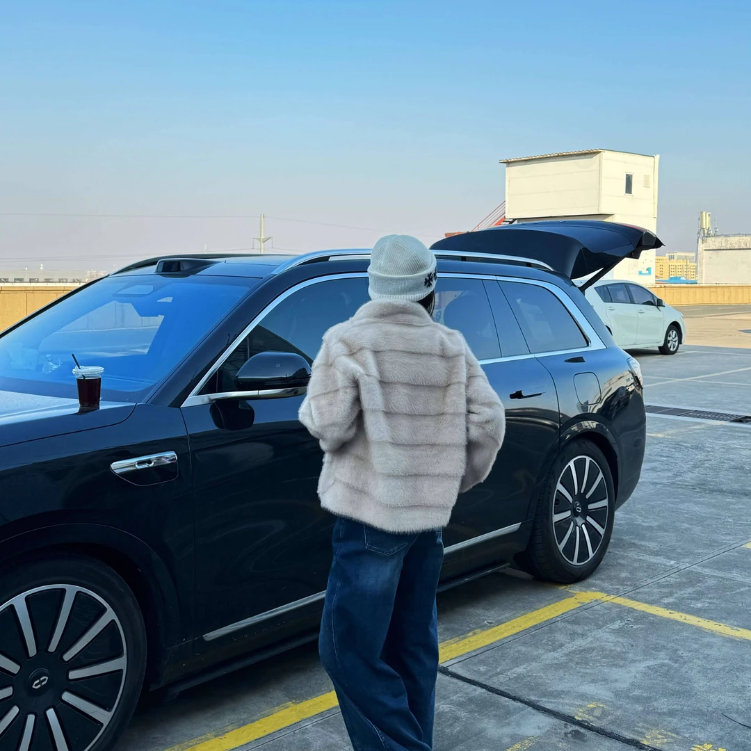 【轻奢气质】新款1756韩系小奢高级感皮毛一体立领外套