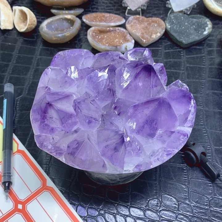 未镶嵌珠宝半成品紫晶自****部紫晶手捧花
