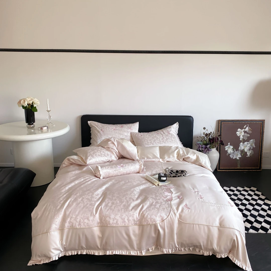 BK-[YANG.自由诗]100S全棉长绒棉提花绣花法式浪漫四件套