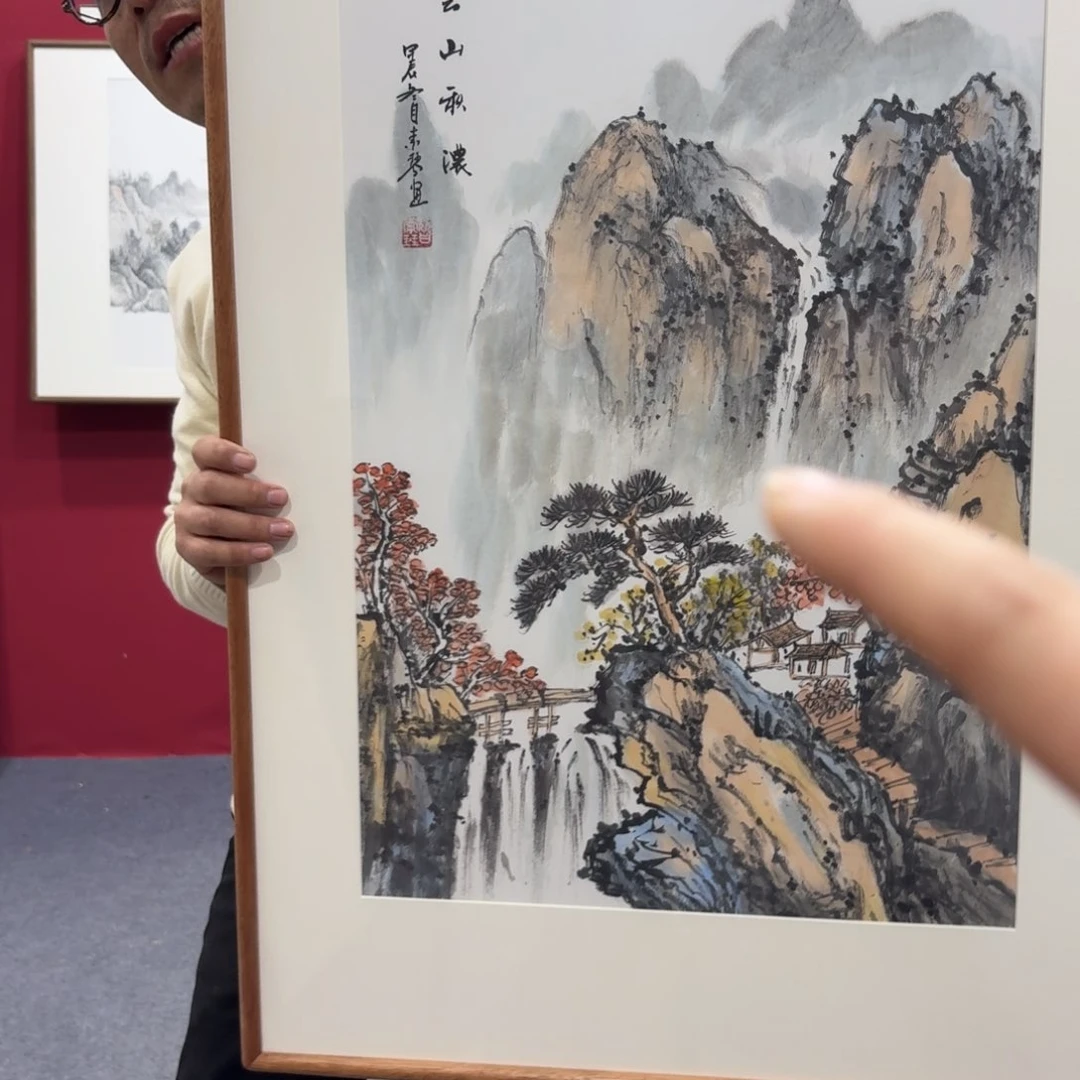 国画带框绘画90/60尺寸