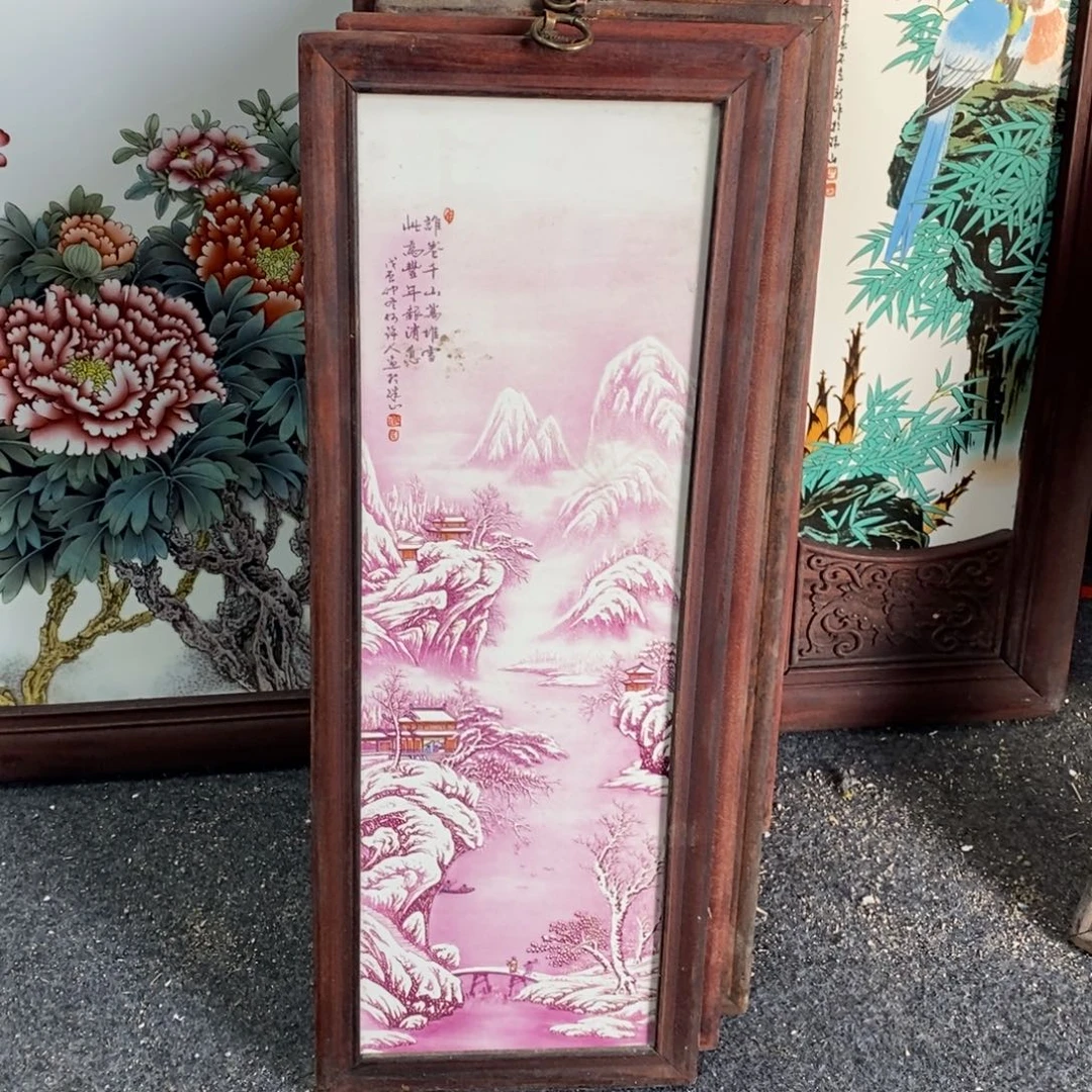 瓷片55*21 景德镇瓷板画柴窑烧制