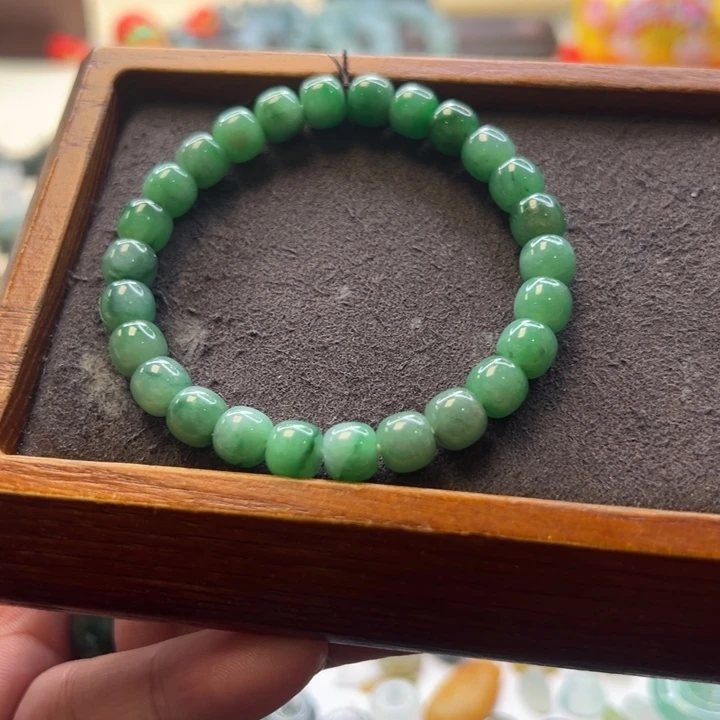 翡翠未镶嵌手链绿色手串