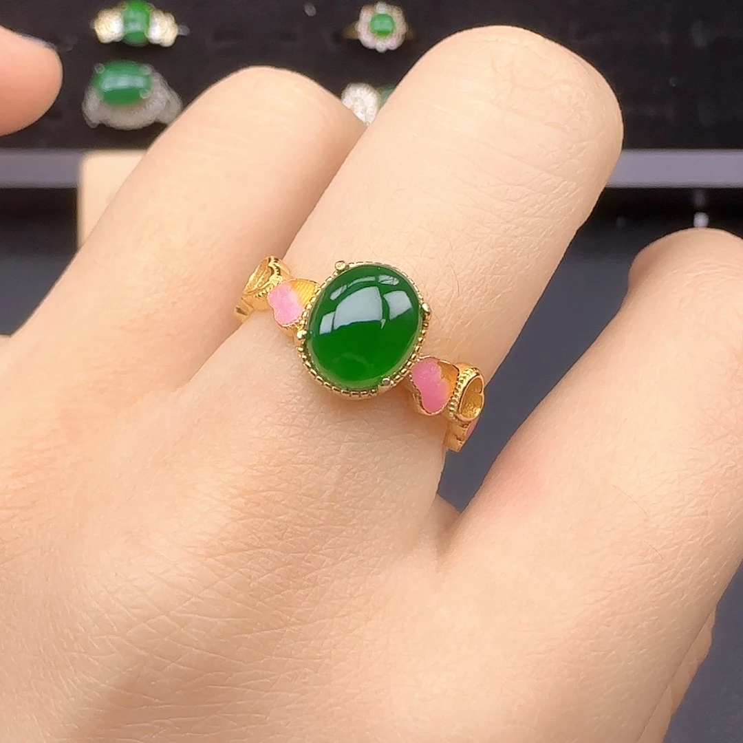 银S925镶嵌戒指翡翠