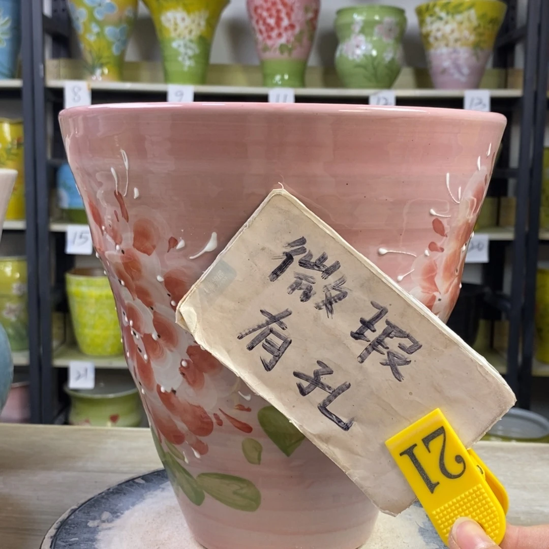 景德镇手工手绘陶瓷花盆