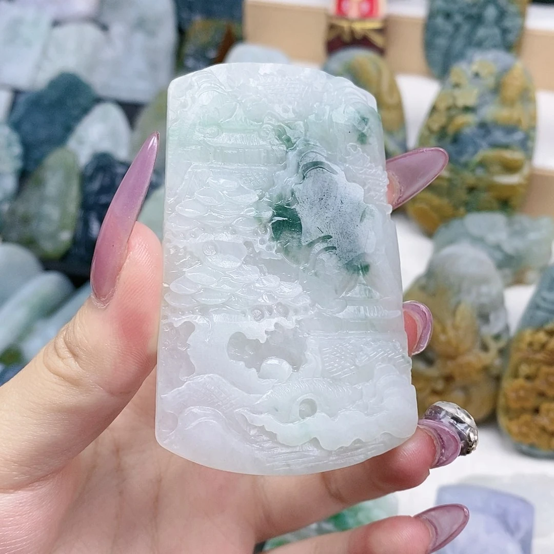 定制翡翠足银镶嵌翡翠