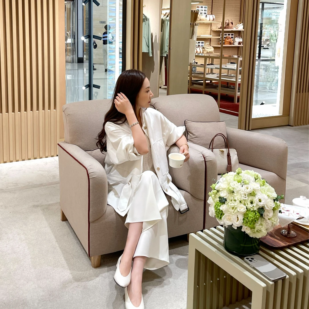 LESAMIS·「百年一触」定制线·老钱风亚麻可束腰松弛外套7710452