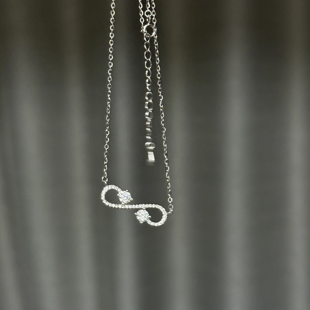 坠链均925银 女士项链锆石全长45cm可调