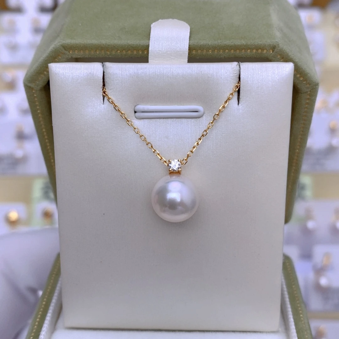 海水珍珠18K金镶嵌套链