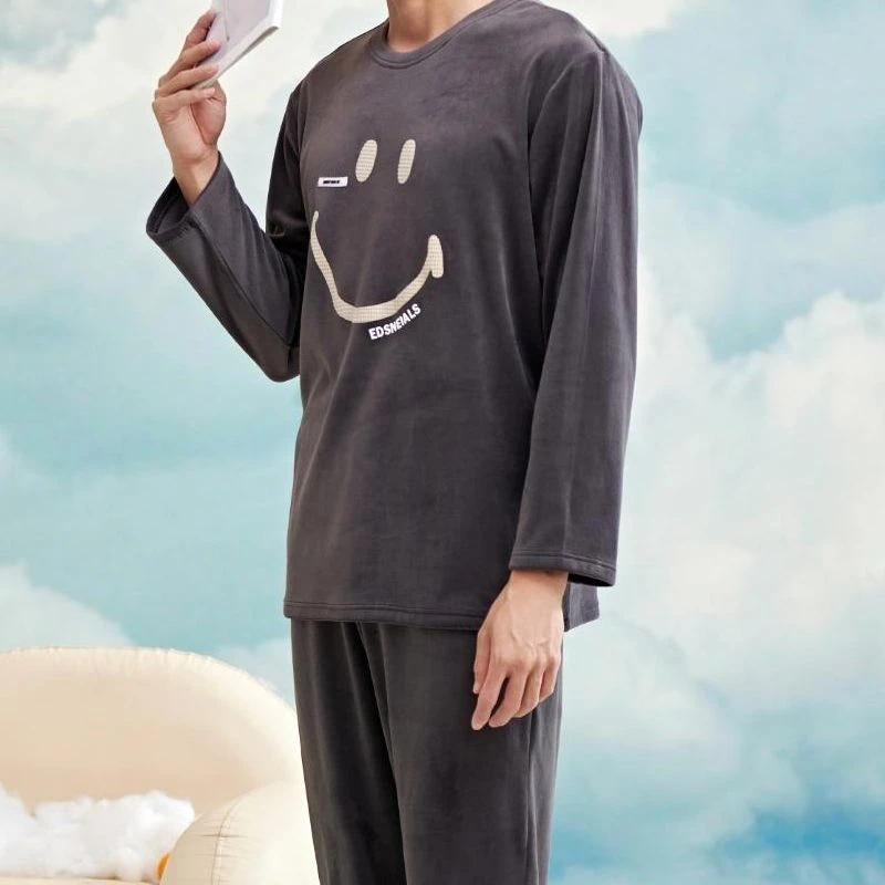 【敏敏】342279 男士秋冬款海岛绒家居服睡衣套装~X2342279