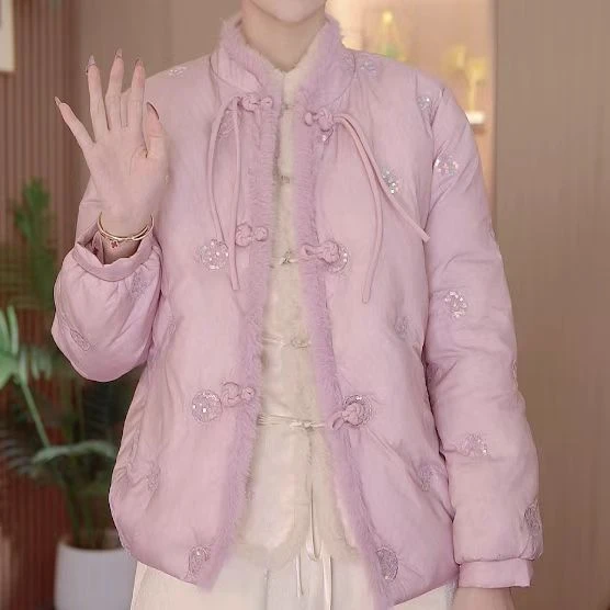 短款常规古风棉服韩版质单排扣时尚外套2024D2268薯条