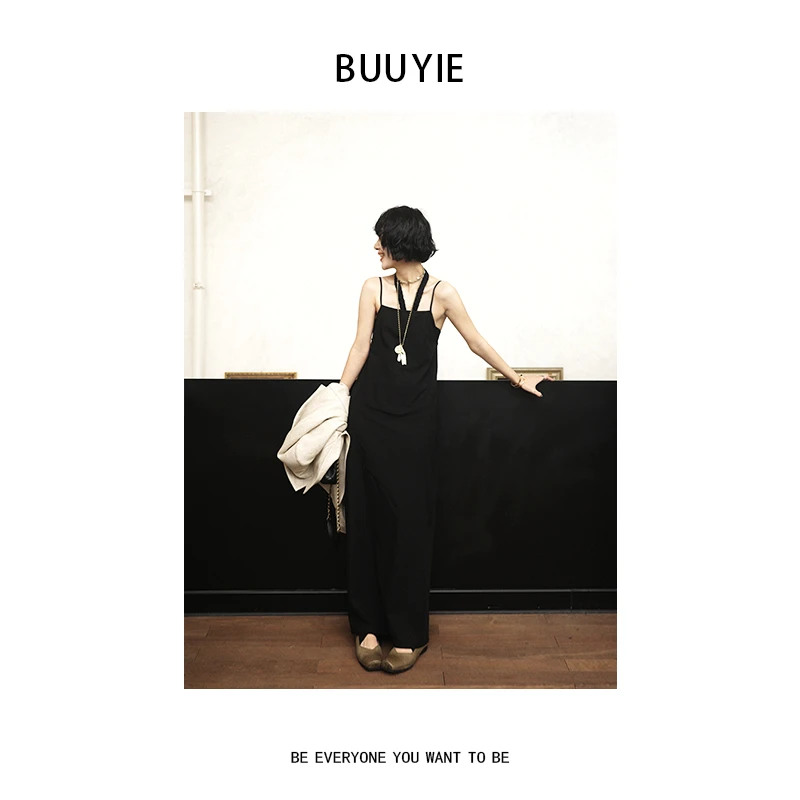 BUUYIE 25SS【绮梦】法式吊带气质性感长款连衣裙 2501081