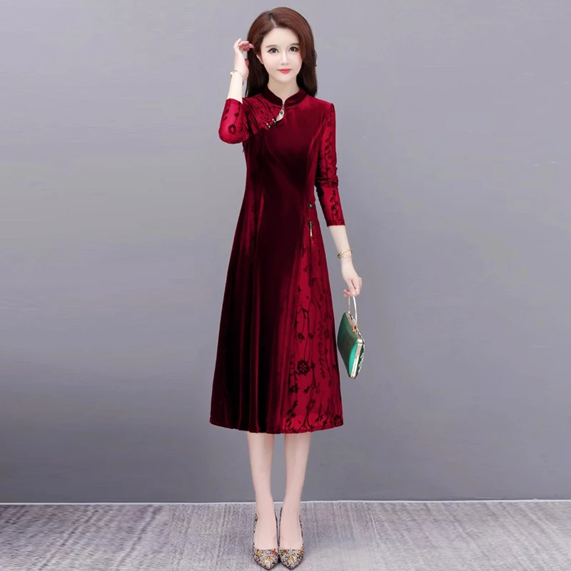 B656新中式国风连衣裙2025新款女夏季气质贵夫人高端日常改良旗袍
