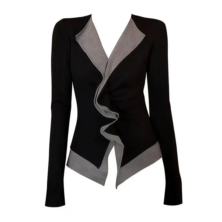 老郭的巴掌腰显瘦双层边打底上衣t恤