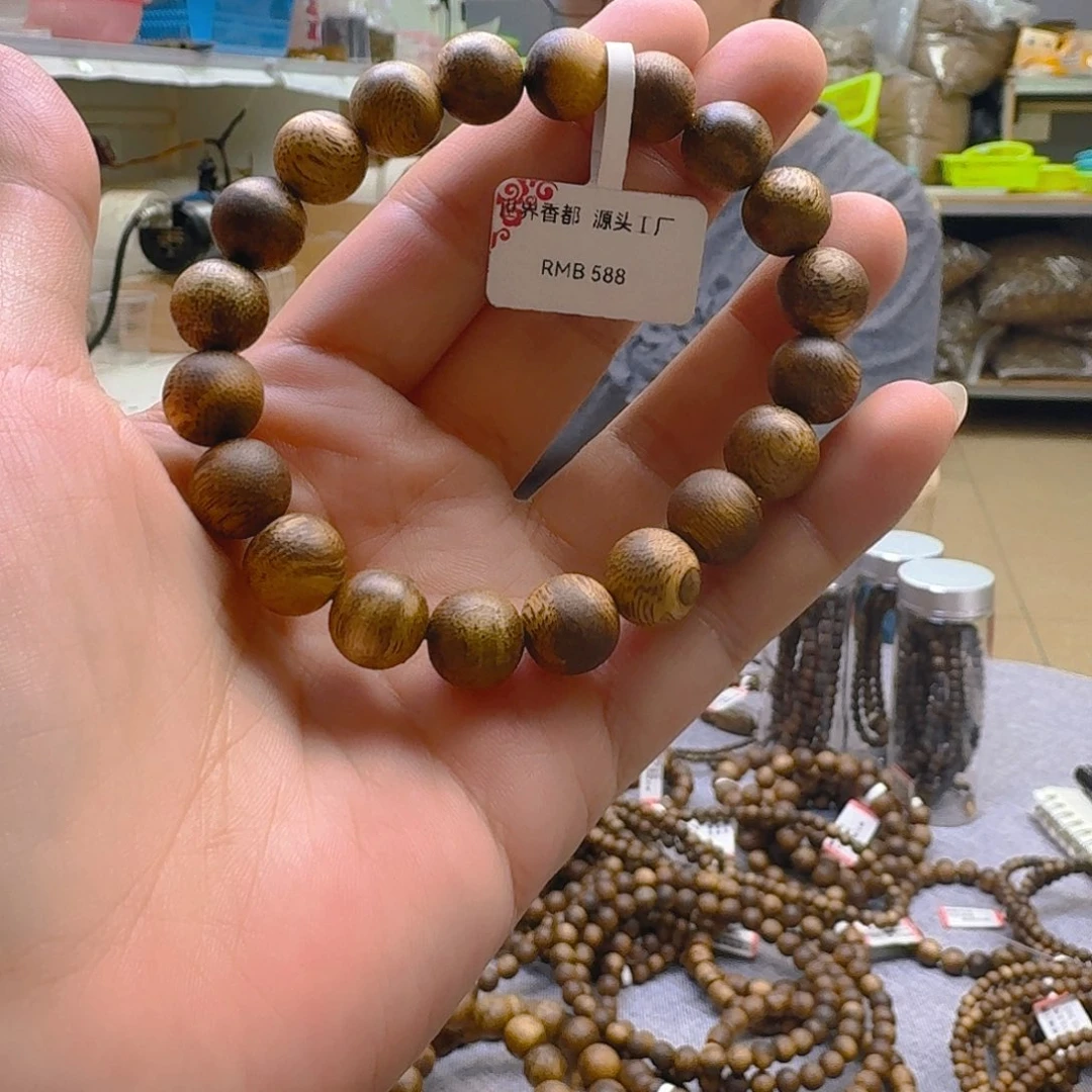 手串沉香最****咪1.0单圈花珠6.6克