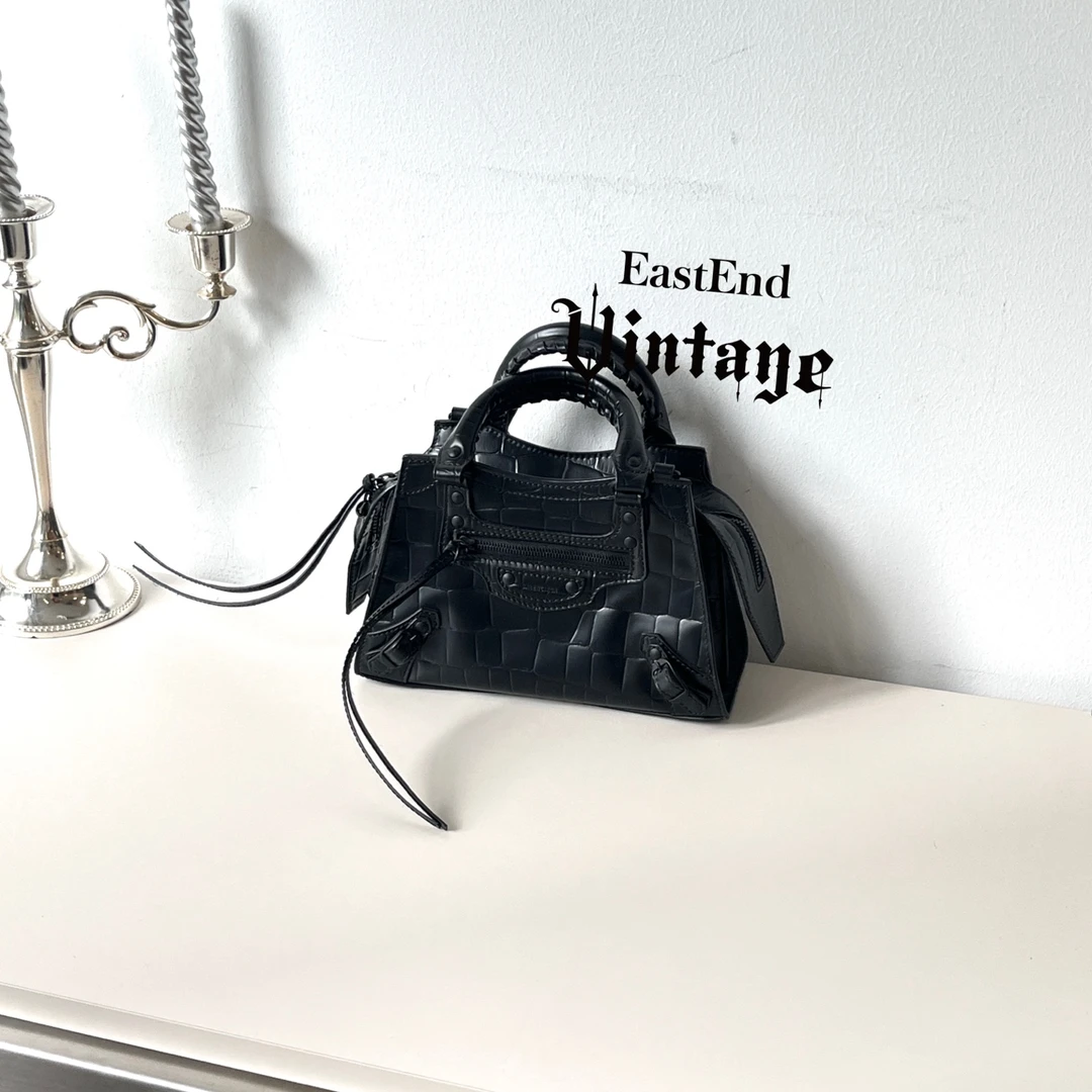 95新 Balenciaga/巴黎世家 東区-鳄鱼纹牛皮minicity机车包/01217