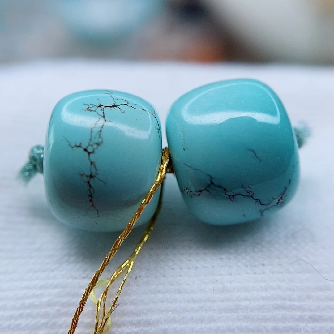 绿松石老型对珠10未镶嵌