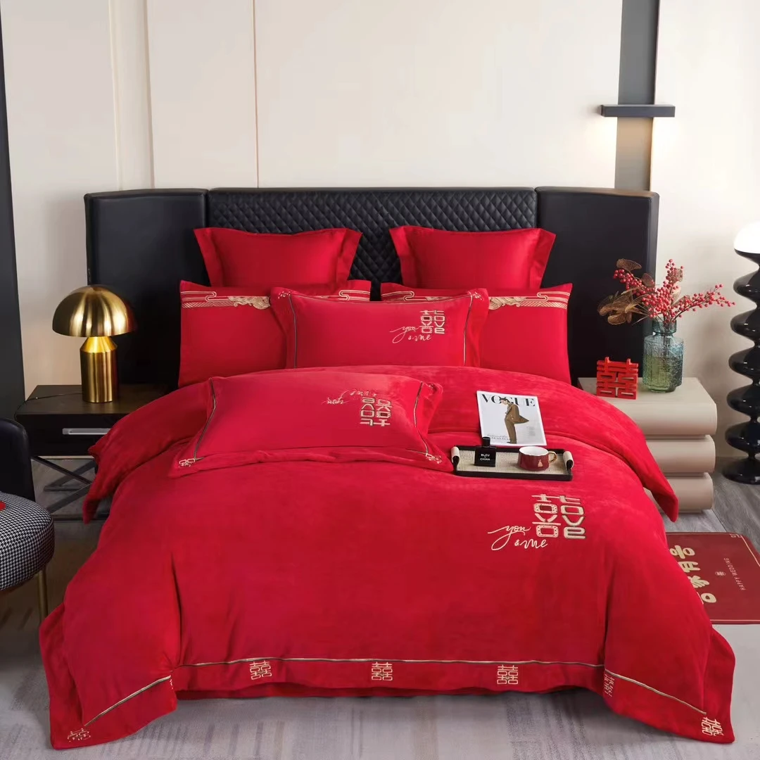 小丛绒云丝棉绒7A级抗菌防螨防滑抗静电好质量高端绒四件套任小倩