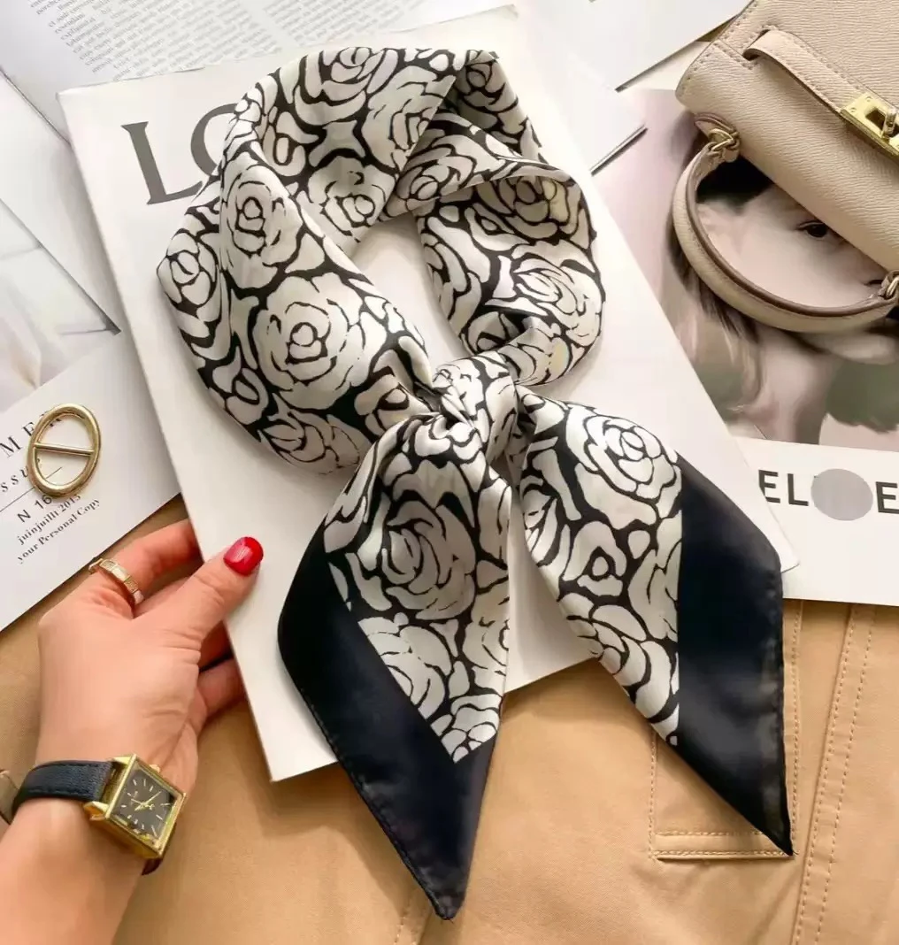 （小香山茶花）大牌同款时尚百搭70方巾