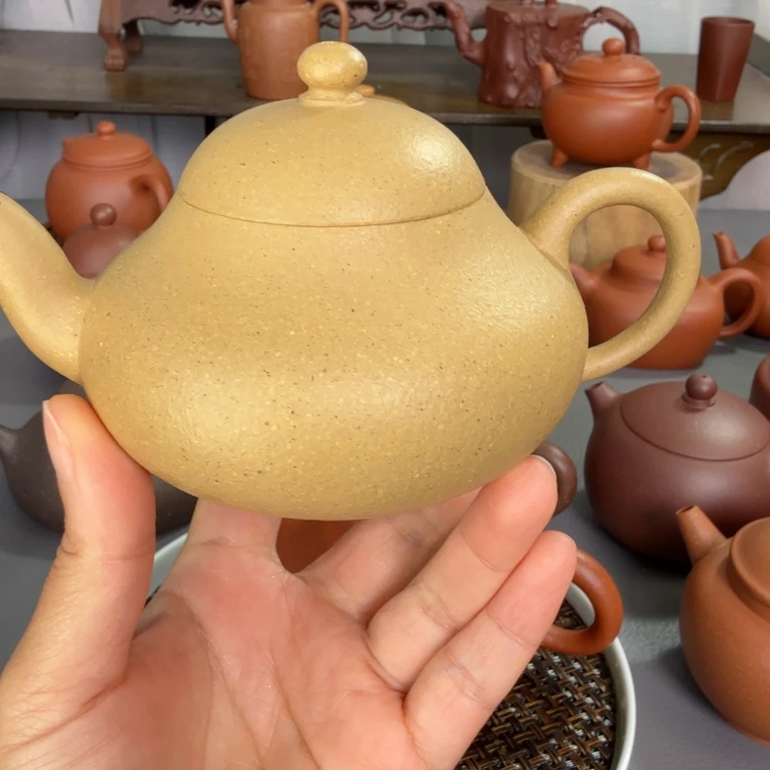 紫砂茶壶晚*紫砂壶180cc墨绿泥矮梨